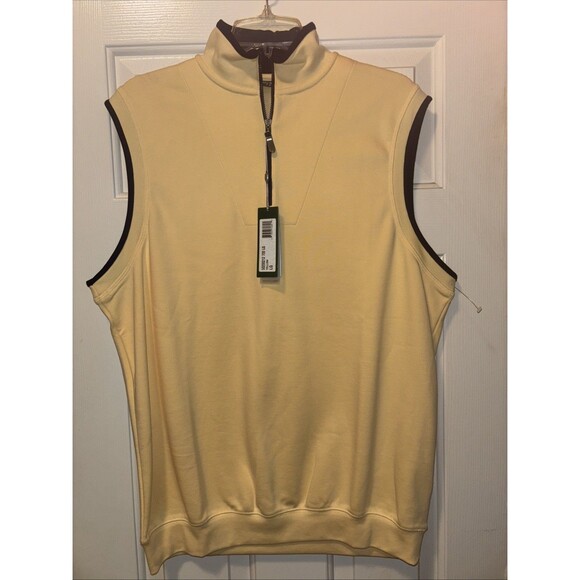 Bobby Jones Sz Large Yellow Crawford Performance Fabric Quarter Zip Vest NWT - Picture 1 of 7